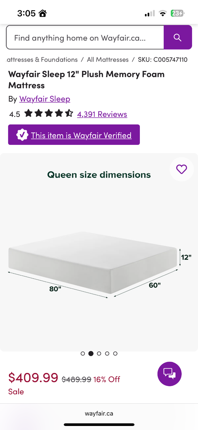 Queen Bed Frame and 12 inch Plush Mattress in Beds & Mattresses in Delta/Surrey/Langley - Image 5