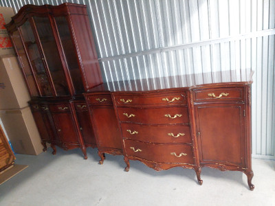 Antique Mahogany Dining Room Set with Buffet and China Cabinets
