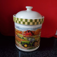 Vintage John Deere Covered Jar