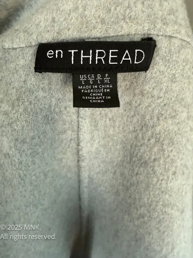 enTHREAD Men's Overcoat – Light Grey, Size L in Men's in City of Toronto - Image 3