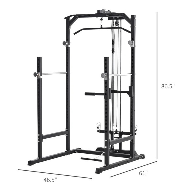 Power Cage, Power Rack with LAT Pulldown Attachment in Exercise Equipment in Markham / York Region - Image 2
