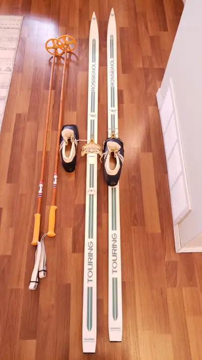 Vintage '80s Rossignol XC Ski Set - Length 180cm, Boot size 6.5, View more