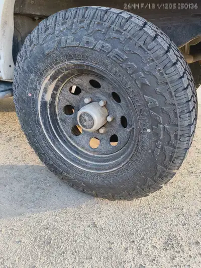 Brand new set of Falken WILDPEAK A/T4W LT245/75R16 on new Pro Comp Rock Crawler Series 97 Powder Coa...