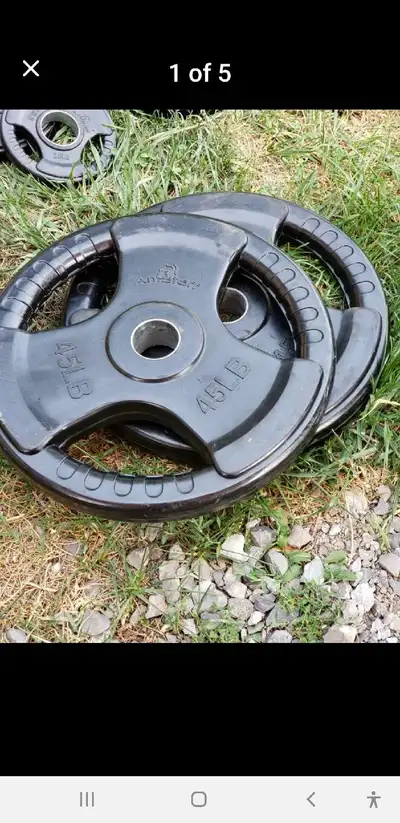AmStaff 2x45lb Weight Plates. 2x5LB 2x2.5LB and 1x10LB, View more