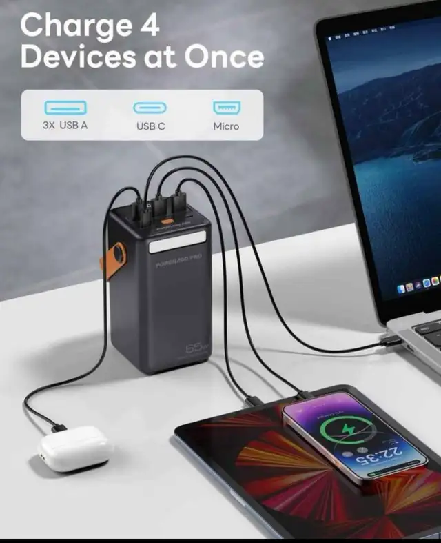 Portable Charger 50000mAh PD 65W USB C Power Bank LED in General Electronics in Burnaby/New Westminster - Image 6