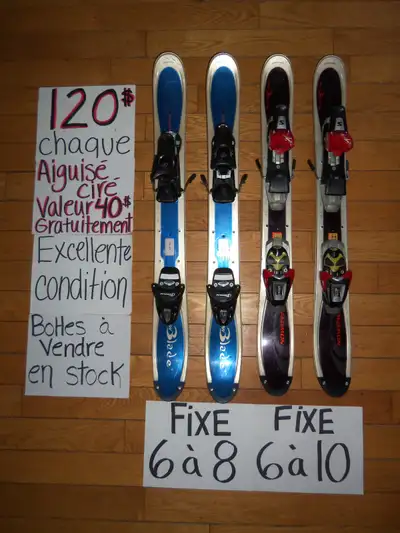 Plusieurs mini ski snowblades avec fixes de ski alpin, View more