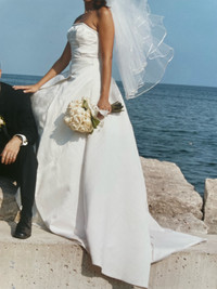 Wedding dress.  Veil & Shoulder Cover
