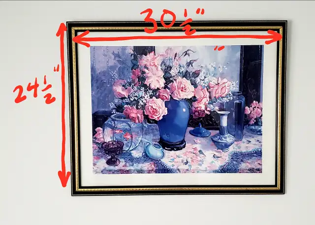 Large Floral Framed Wall Picture in Home Décor & Accents in City of Toronto - Image 3