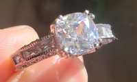 Gorgeous Sparkling Pin Cushion Cut CZ Ring