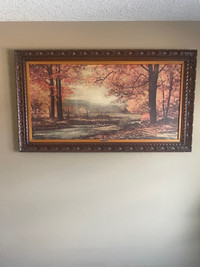 Wood frame painted picture 