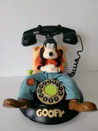 VTG Goofy  Animated  Taking  Landline Telephone  9-1/2" T x 9" W
