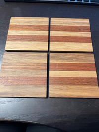 4 Handmade Solid Wood Coasters