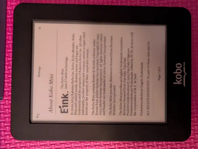 Kobo Mini 5" eReader Black 2GB Model N705 Touchscreen in General Electronics in City of Toronto - Image 5