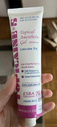 TOPICAINE 5 - Lidocaine Gel Anesthetic Anorectal Numbing Cream 