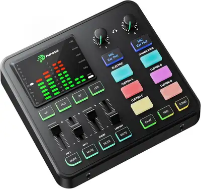 PUPGSIS Audio Mixer, Audio Interface with Pro-preamp, View more