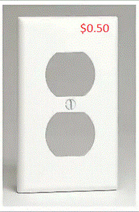 Wall Plate 1 Gang Duplex, White