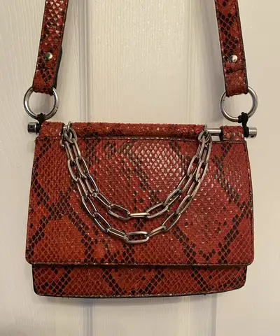 red snakeskin crossbody bag, View more