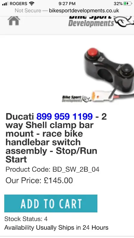 NEW Ducati Panigale Bike Sport handle Bar Switches Run Stop Mode in Other in Barrie - Image 10