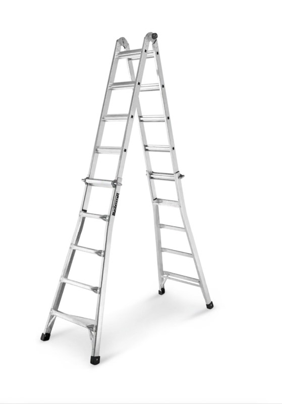 Mastercraft Grade 1A Aluminum MultiTask Ladder, 21ft, 300lb