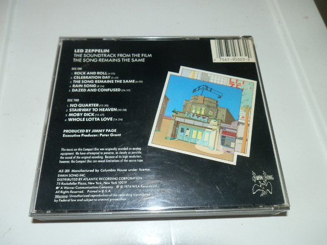 Led Zeppelin – Soundtrack : The Song Remains The Same CD (1976) in CDs, DVDs & Blu-ray in Dartmouth - Image 2