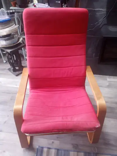 Red Ikea chair Great condition, starting to frey a bit in the corner as seen in picture.