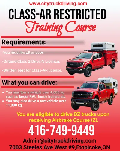 CLASS-AR (RESTRICTED) TOWING LICENSE/ROAD TEST, View more