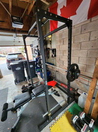 Full gym. Rack, bar, bench, cables