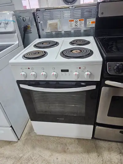 NEWER MODEL Frigidaire 24" White Slidein Electric Coil Top Stove, View more