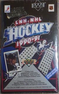 Unopened box of \English Upperdeck 90-91 NHL Hockey Cards