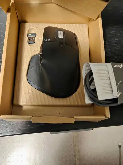 Logitech MX Master 3S Ergonomic Mouse + Bolt USB Receiver + Cabl, View more