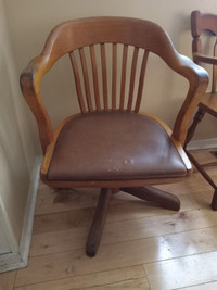1950's /60's  SOLID  MAPLE  OFFICE  CHAIR