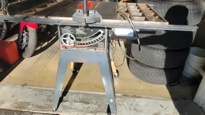 This is a pretty solid and heavy, durable cast iron top saw. It is belt driven as opposed to direct...