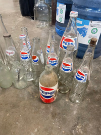 Vintage soda and beer bottles