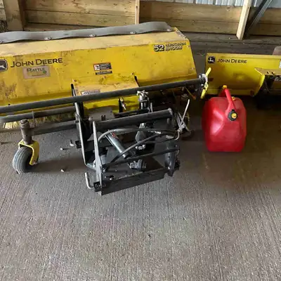 John Deere 52” sweeper and blade., View more