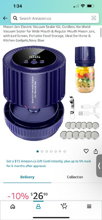 New Mason Jars Electric Vacuum Sealer Kit