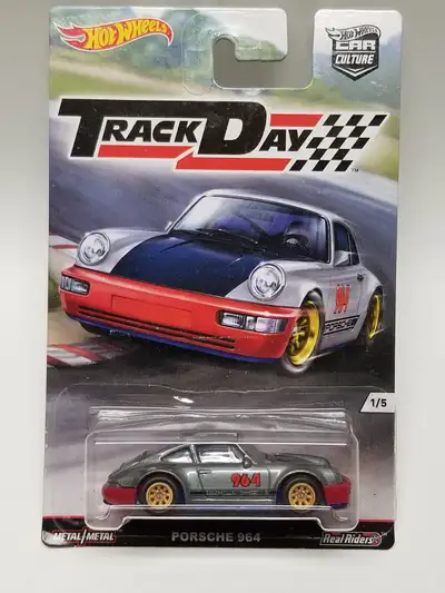 Hot Wheels Car Culture , Premium, Real Riders, Track Day, Porsche 964, Grey #1 In good condition. Ne...