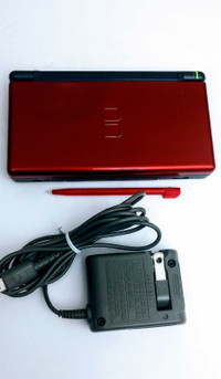 Nintendo DS Lite Crimson/ Black, W/ Stylus and OEM charger !!