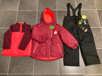size 6 BRAND NEW winter jacket and snowpants $50 for all firm