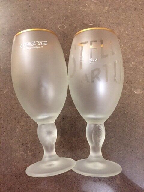 2x Stella Artois The Chalice 33cl 330ml Frosted Glass Effect CE M20 VERY  RARE