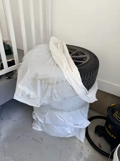 Tesla Model 3 - 18inch wheel and winter tyre. No scratches on the rims. Let me know if you need more...