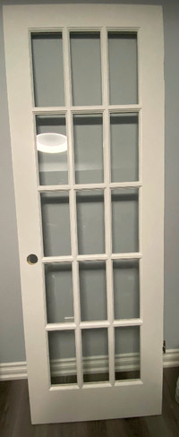 Slites Glass Door with hinges 27 7/8" x 80“  x 1 1/4“