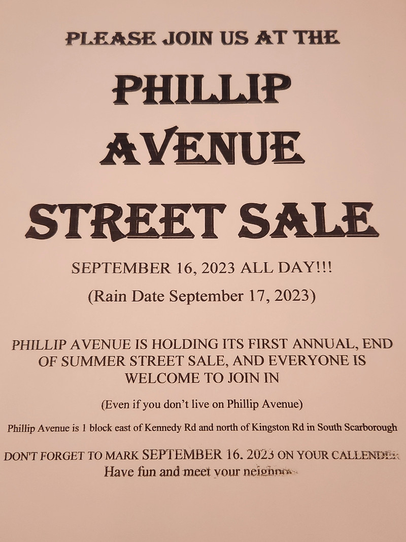 PHILLIP AVENUE STREET SALE SEPT.17, 2023 Garage Sales City of