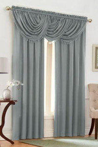 Wayfair Drapes with Toppers (grey)