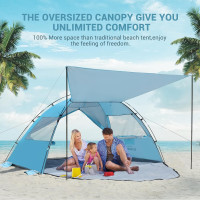 NEW - Beach Tent Canopy Sun Shelter 2-4 Person UPF 50+ portable