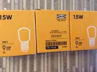6 ampoules IKEA modèle E12, 15 watts NEUF NEW
