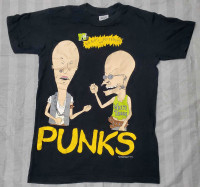 1995 MTV Beavis and Butthead tshirt rare "punks" tshirt mens Med