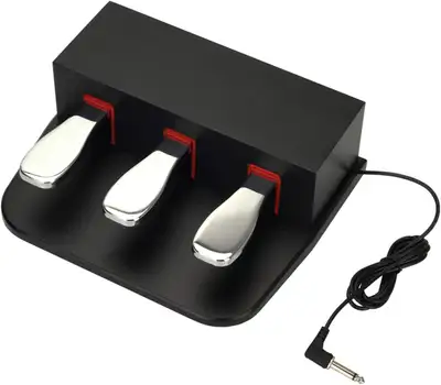 3 pedal sustain pedal with mono 1/4 Inch Plug for Digital Piano, View more