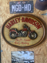 Wooden Harley Davidson signs 