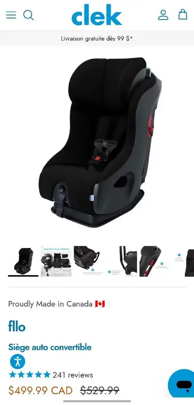 car seat clek fllo / banc d'auto clek fllo, View more