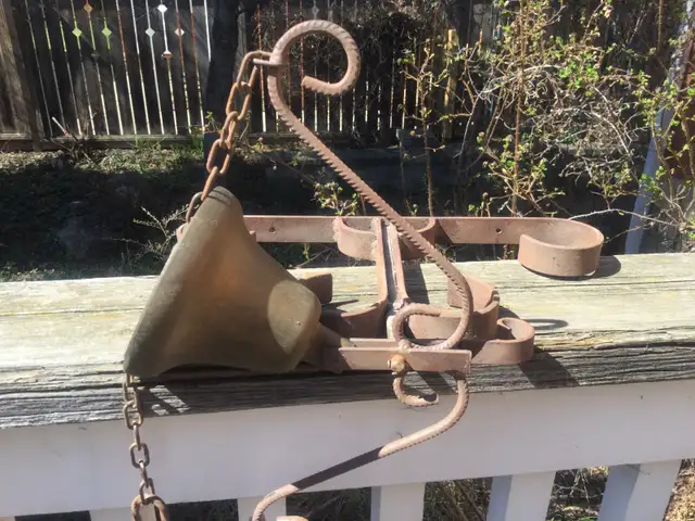 Art & Crafts Cast Iron & Bronze Bell, 1890s62864360981763124